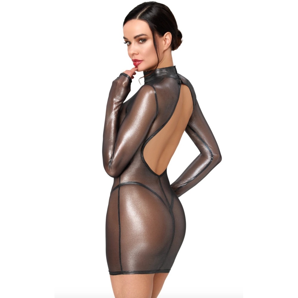 Noir Handmade - Moondust OpenBack Minikleid - Transparent